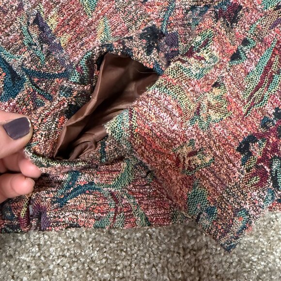 Vintage Coldwater Creek Tapestry Jacket Women Medium Purple Floral Sophisticated - Picture 11 of 11